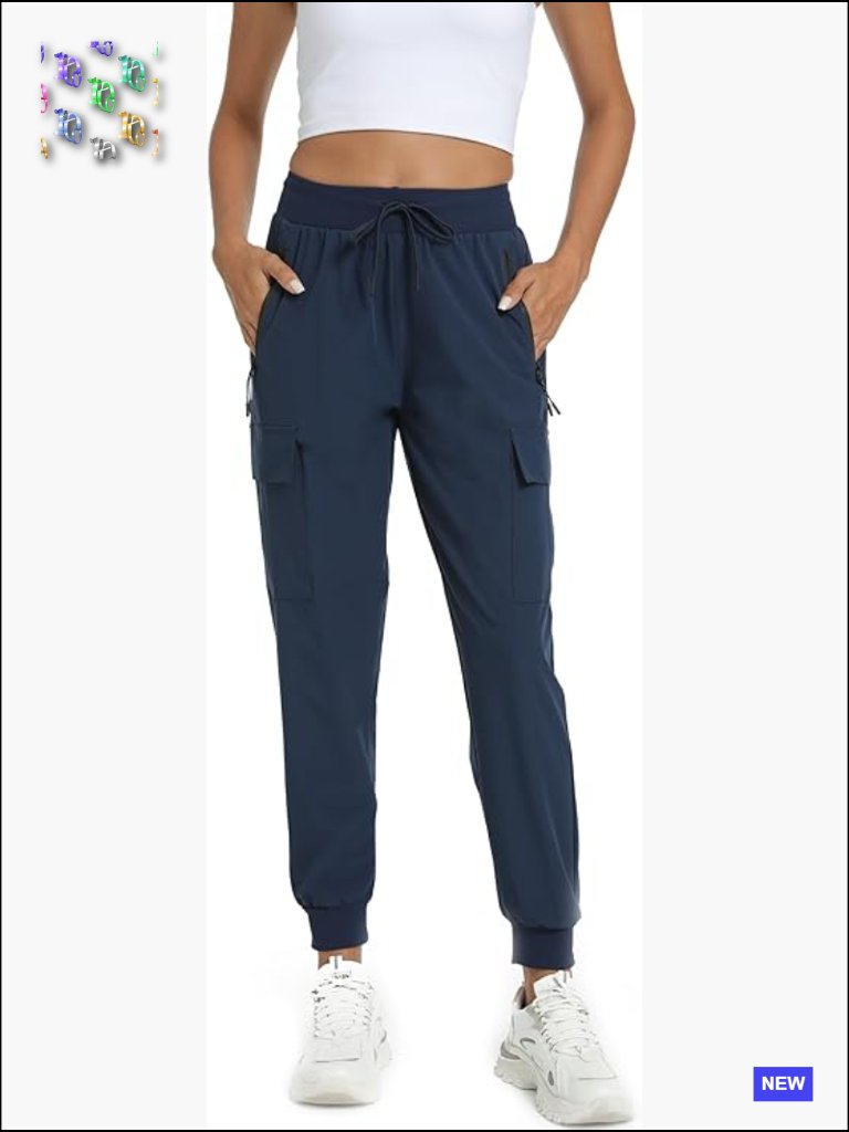 Cargo Joggers With Pockets Lightweight Quick Dry Hiking Pants Travel Outdoor